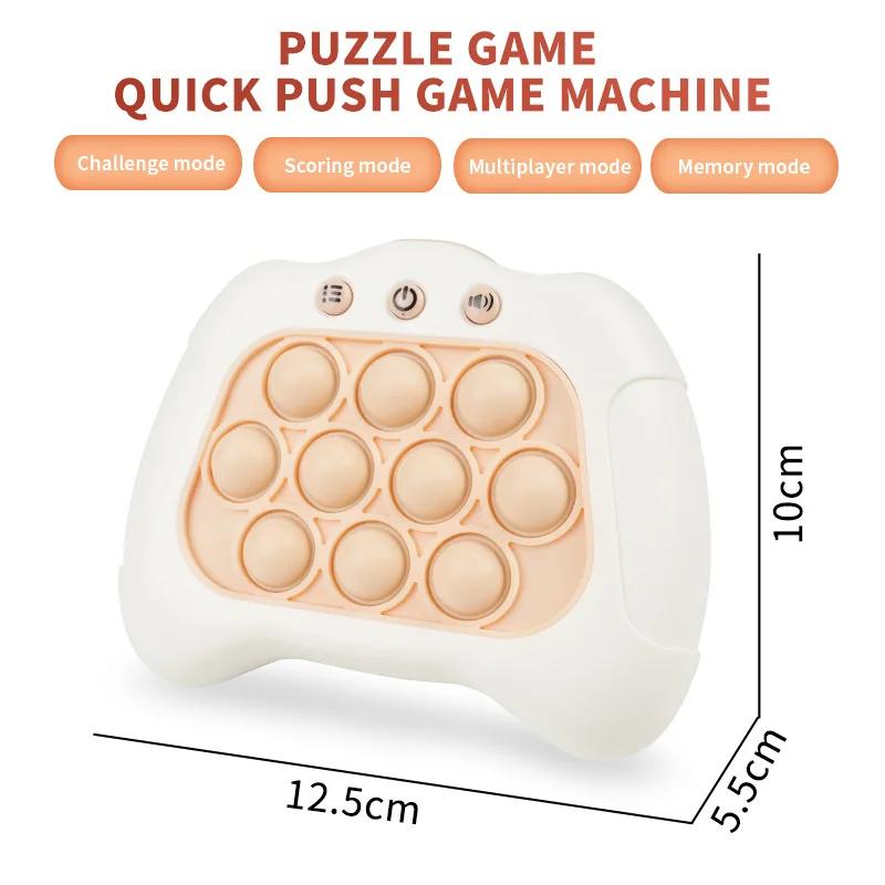 Pop Light Fidget Game Quick Push Bubble Game Handle Toys Boys & Girls Anti-Stress Toys with LED Game Machine Relieve Stress Toys