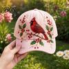 Cappello Estivo Cappellino da Baseball per Donna, Cappello con Ricamo Fiore Uccello, Leggero Traspirante Vestibilità Regolabile Giardinaggio Sole Primavera Esterno