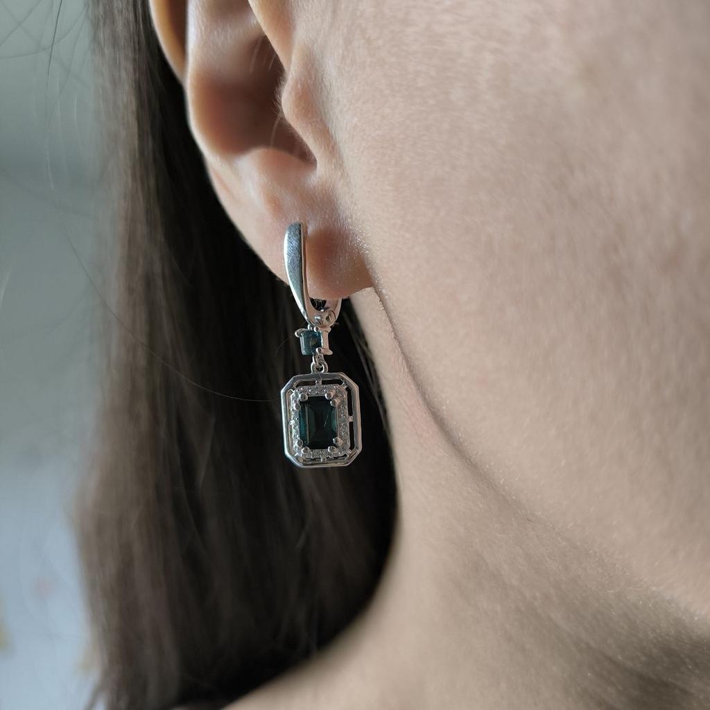 Silver Earrings with London Blue Topaz 2.429ct (2196006)