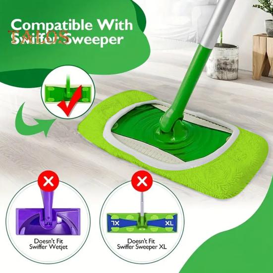 4Pcs Mop Cover for Small Large Boards Elastic Trim Deep Cleaning Reusable Washable Mop Pads for Swiffer