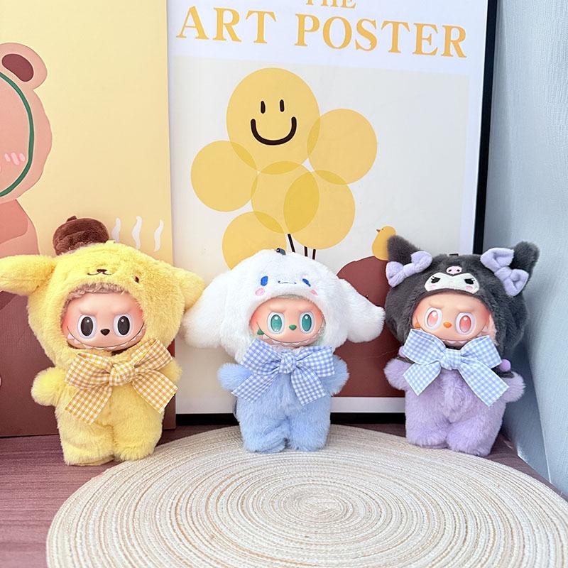 Cute Animals for Labubu Doll Clothing Set Hat 17cm Clothes Shoes Doll DIY Accessories Training Sitting Party Games Toys Gifts