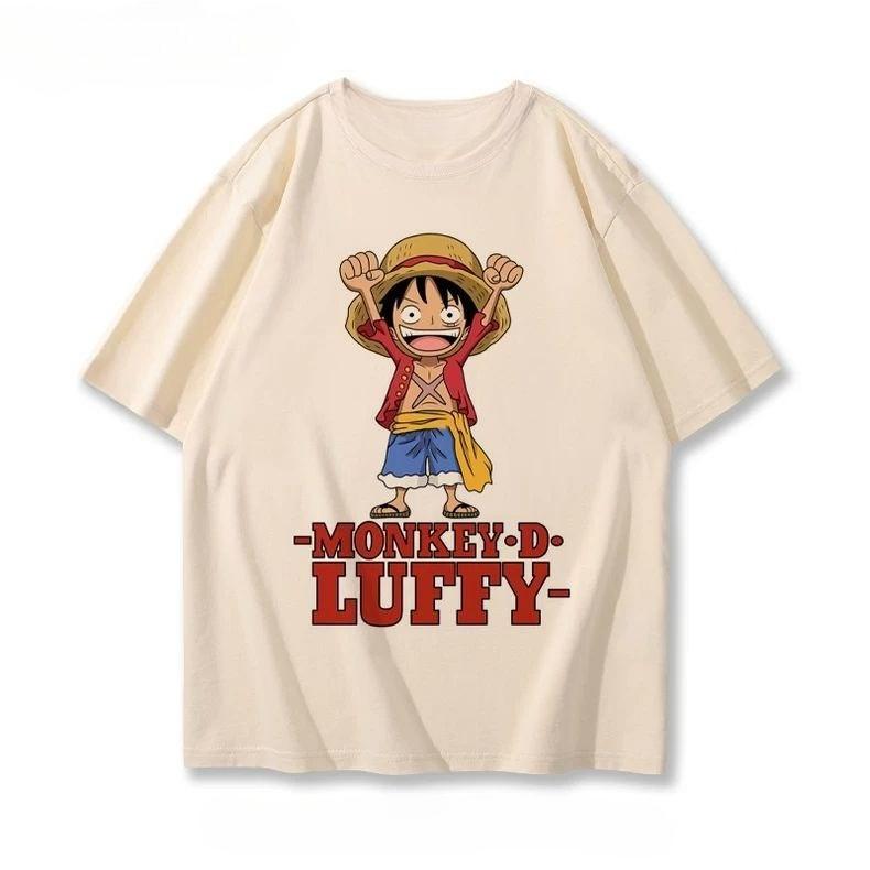 Bandai Japanese Anime One Piece Luffy TShirt Fashion Brand 100 Cotton Summer Casual Tops for Unisex Women