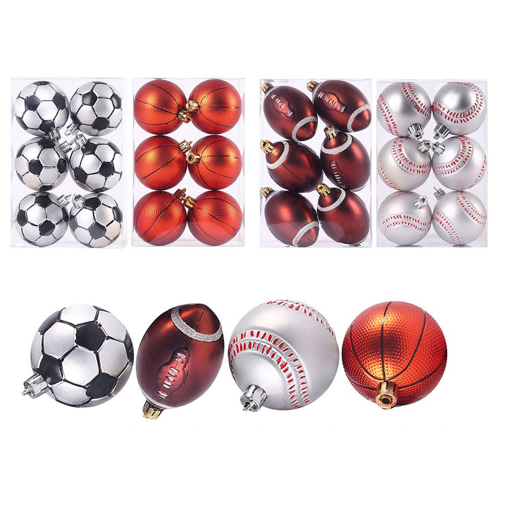 Xmas Decor Christmas Tree Balls Baseball Basketball Convenient Easy To Hang Football Lightweight New Christmas