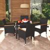 5 Pcs Poly Rattan Garden Dining Set with Cushions