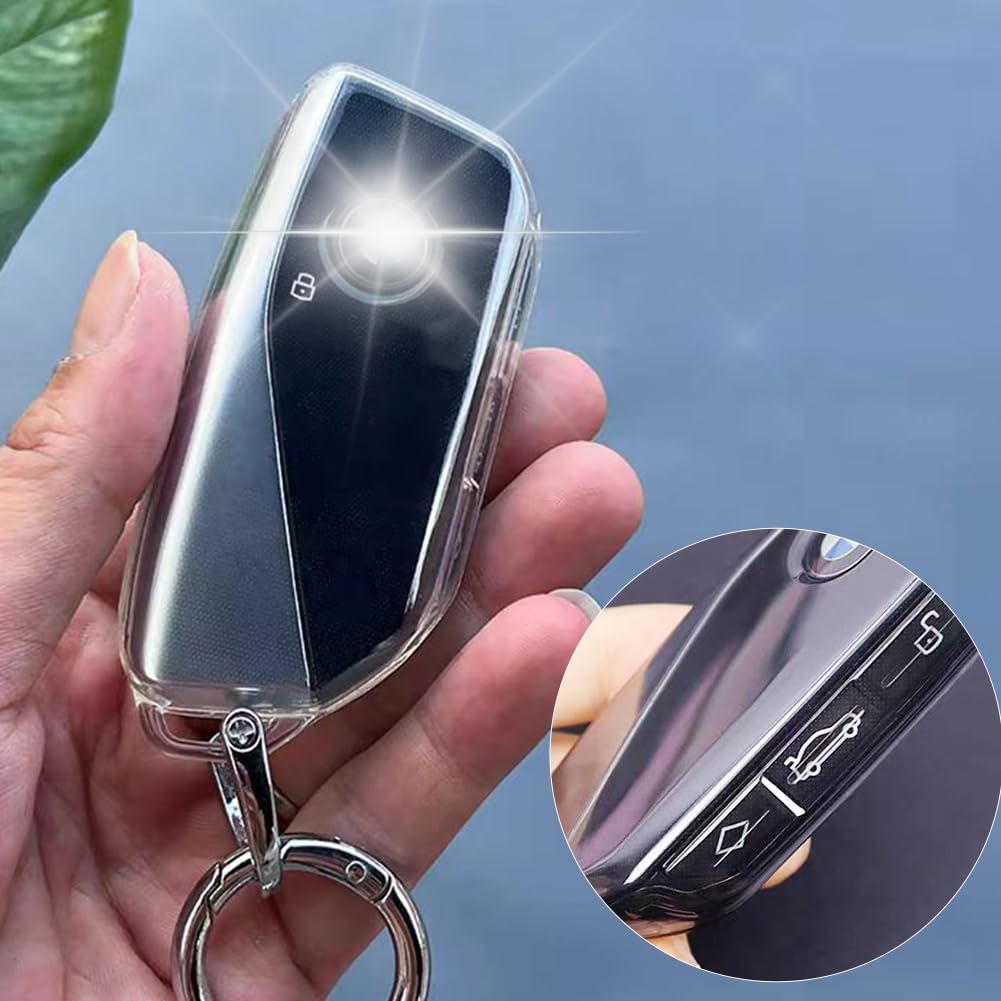 IUIU Key Fob Cover Clear, Compatible with BMW  2024 New 5/7 Series 740i 760i X1 X5 X6 X7 XM IX IX3 I5 I7, Soft TPU Key Fob Case Protector