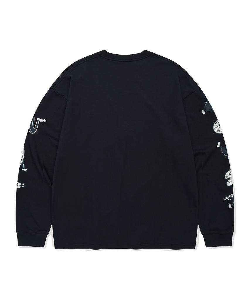 COVERNAT Wave Graphic Long Sleeve Dark Navy