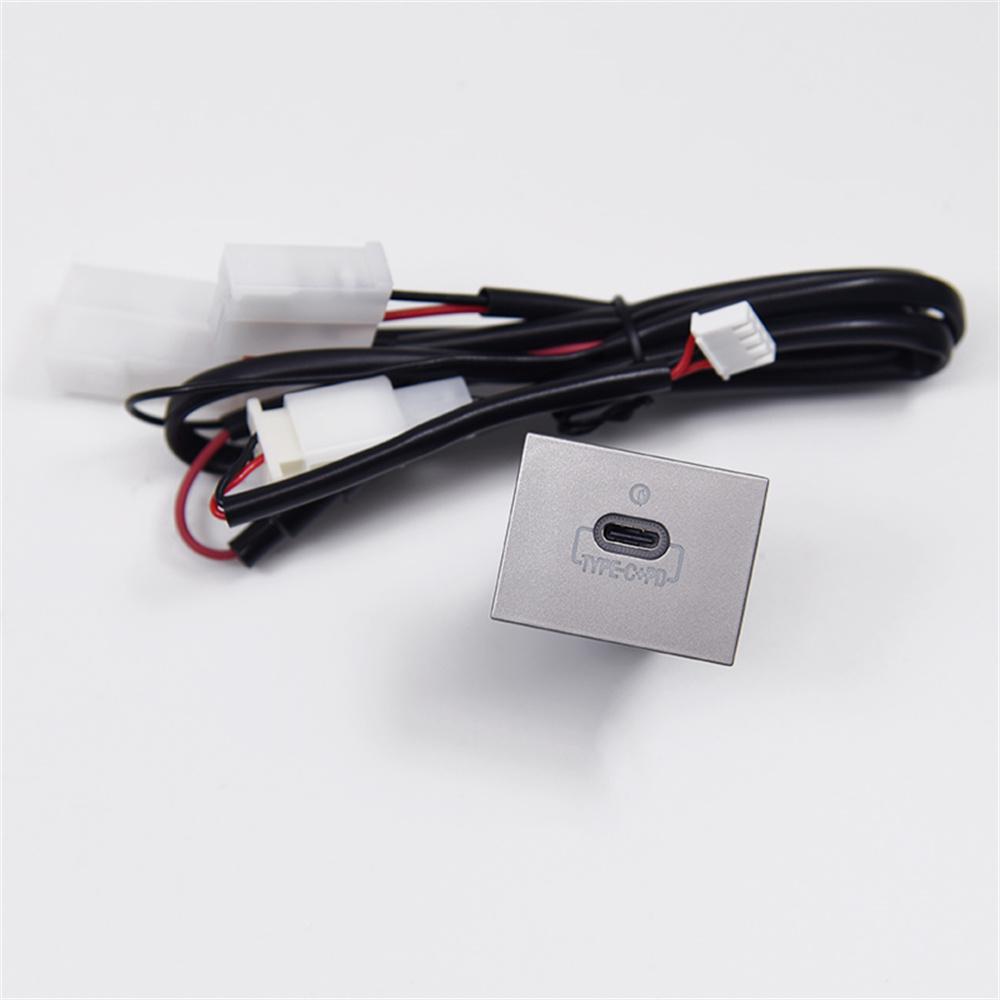 USB-C PD Port Socket Car Charger Power Adapter Kit For Ford Focus MK2 2005-2009