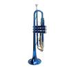 Bb Standard Trumpet Blue Color Copper Gold Keys Beginner Trumpet for Performance and Practice