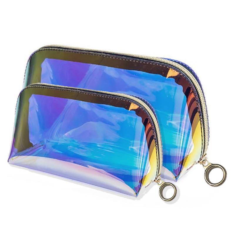 Portable Custom PVC Laser Makeup Bag - Waterproof & Durable Cosmetic Storage