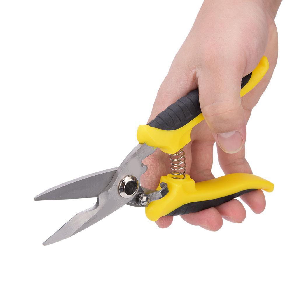 Nůžky Multifunkční Průmyslové Nerezová Ocel Žlutá Černá Rukojeť Elektrikářské Ruční Nářadí