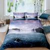 Nature River Bedding Set Starry Sky Duvet Cover Set Mountain River Forest Moon Printed Design Natural Landscape Comforter Cover