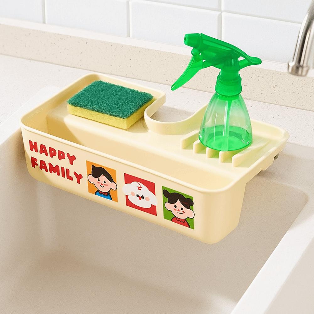Dry-Wet Faucet Drain Rack Cartoon Drain Storage Box Anti Mold Faucet Storage Rack Home Use