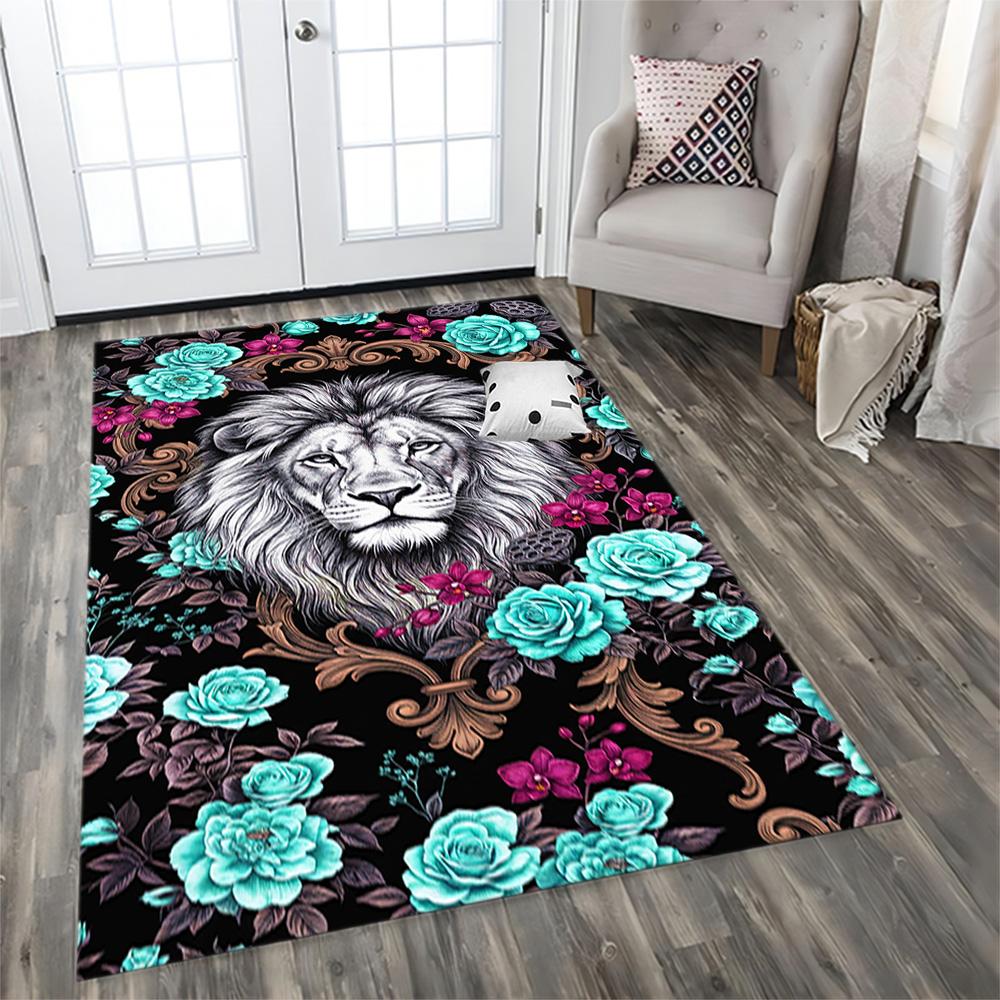 Lion Family In The Forest for Living Room Rug, BedRoom Rug, Study Room Rug, Hallway Decoration, Perfect for Home Decoration or Holiday Gifts