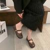 Fairy style Mary Jane shoes single shoes female 2025 spring new Korean version soft-soled shallow mouth flat-soled Doudou shoes grandma shoes