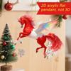 Pferdeornament 2D Acryl Pferd Auto Rückspiegelanhänger Flacher Weihnachtsbaumanhänger Auto Innenraum Hängedekoration für Frauen Mädchen