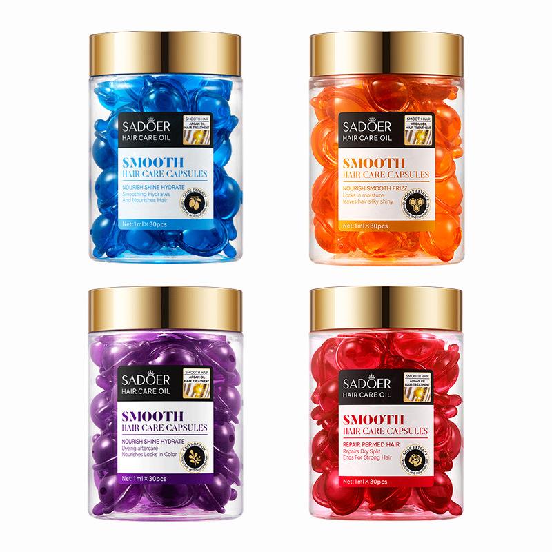 Lot de 30 capsules de soins capillaires à l'huile de noix pour améliorer les frisottis et hydrater le cuir chevelu