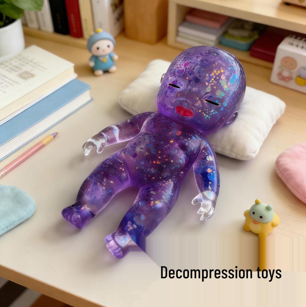 Crystal Decompression Doll: Natasha Squeeze Toy - Slow Rebound Black Figure