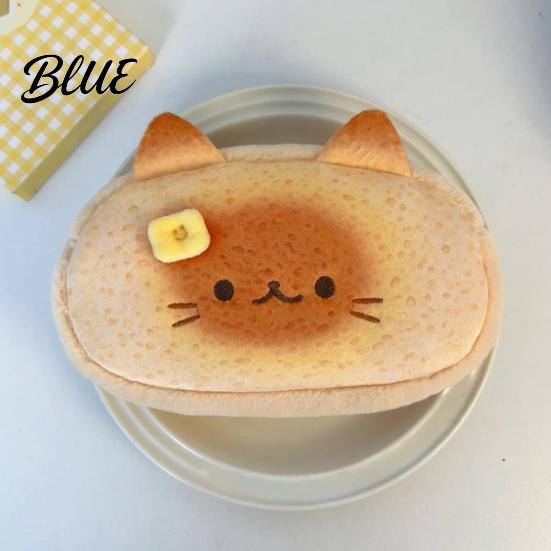 Adorable School Supplies Pouch Siamese Cat Plush Pencil Case Large Capacity Fluffy Pen