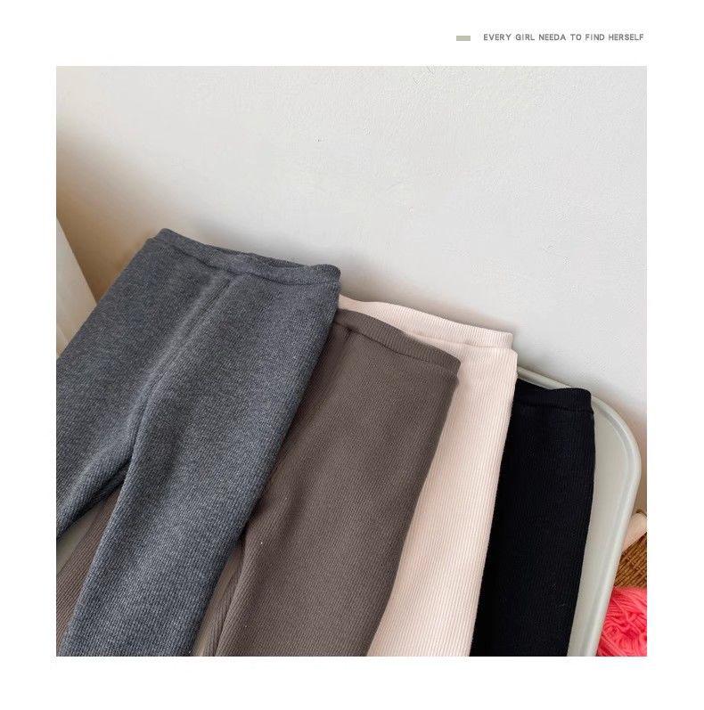 Girls' Velvet Slim-Fit Base Layer Pants with Lace - Versatile, Warm Outerwear for Autumn/Winter.