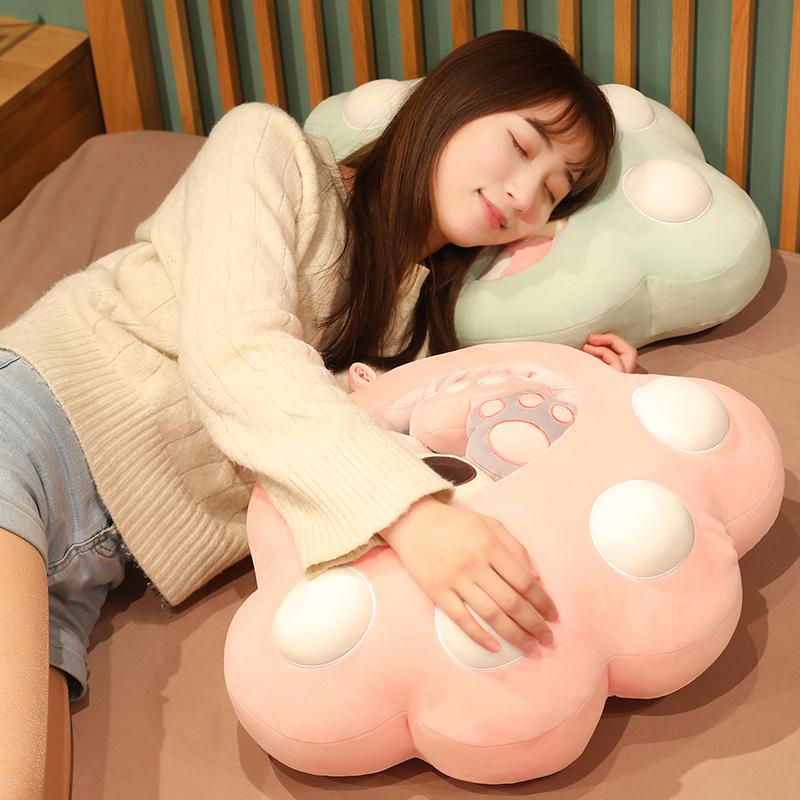 50*40cm Jucării de Pluș Kawaii Labă de Pisică cu 5 Lăbuțe Mici Pernă Drăguță de Buzunar Perna de Sofa Păpuși de Pisică Moale Umplute pentru Copii Fete Cadou