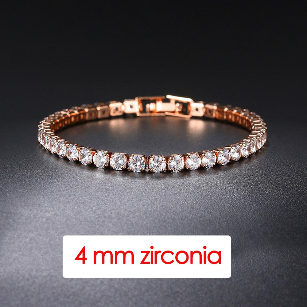 Hip Hop Iced Out 3/4/5mm Crystal Tennis Bracelet for Men Homme Punk Zirconia Women's Chain On Hand Streetwear Trendy Jewelry