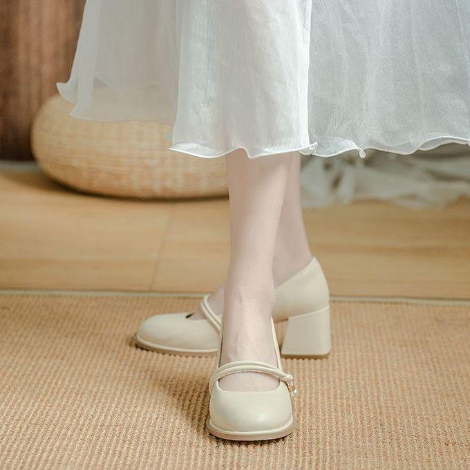 Temperament French Mary Jane small leather shoes 2025 autumn fashion new fairy high heels soft leather gentle bridesmaid shoes