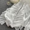Unregelmäßige Rüschen Langarm Loose Shirt Damen Herbst Französisch Bluse