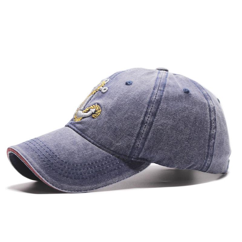 New anchor baseball cap, washed denim anchor hat, retro cap for men and women