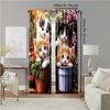 2Pcs Kitten Flower Window Curtains For Bedroom And Living Room Rod Pocket Polyester Material Drapes For Office Study Home Decor