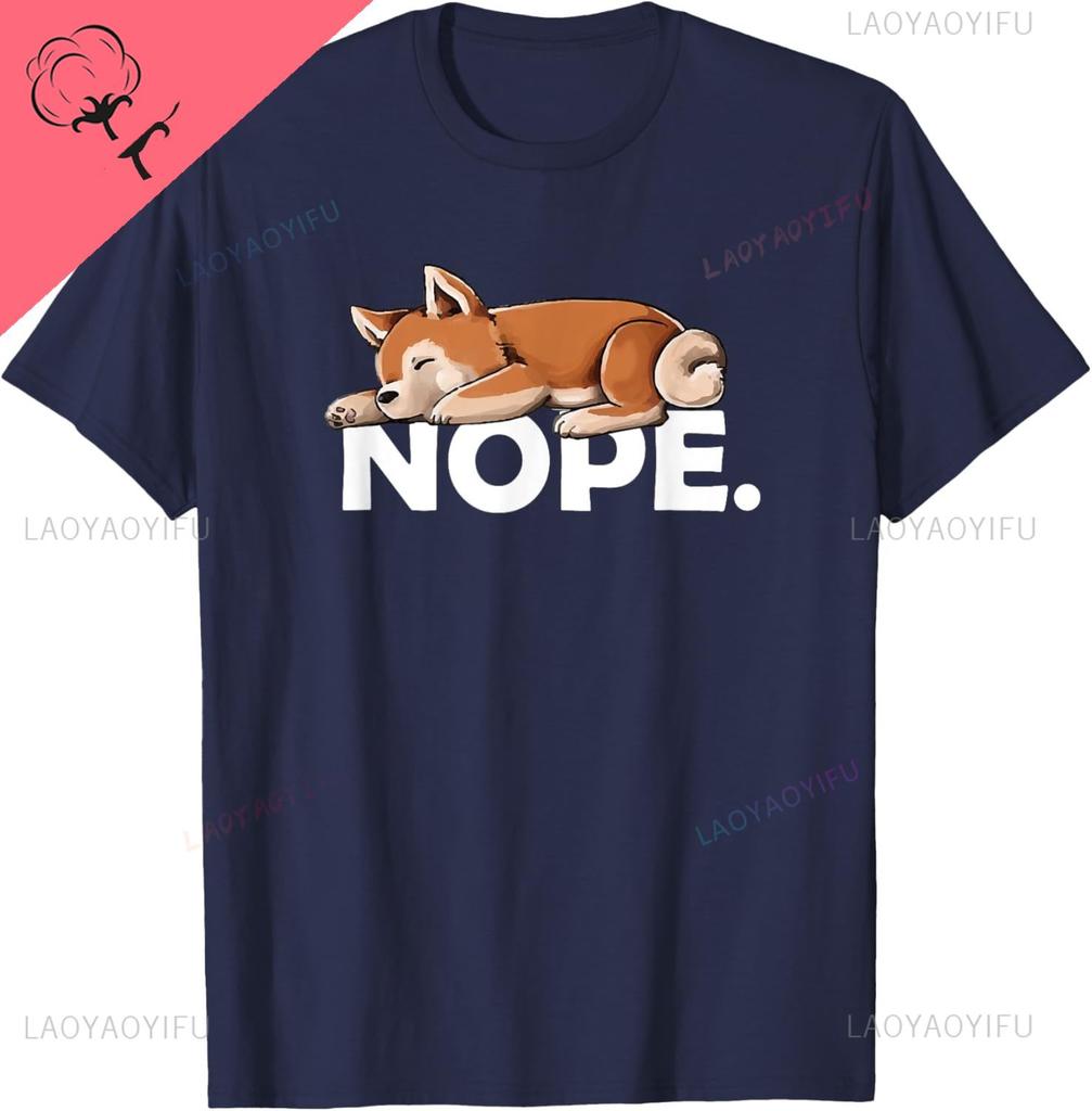 Doge Meme Lover NOPE Shiba Inu TShirt Breathable and Comfortable Casual Custom Printed Graphic T Shirts Camiseta Hombre