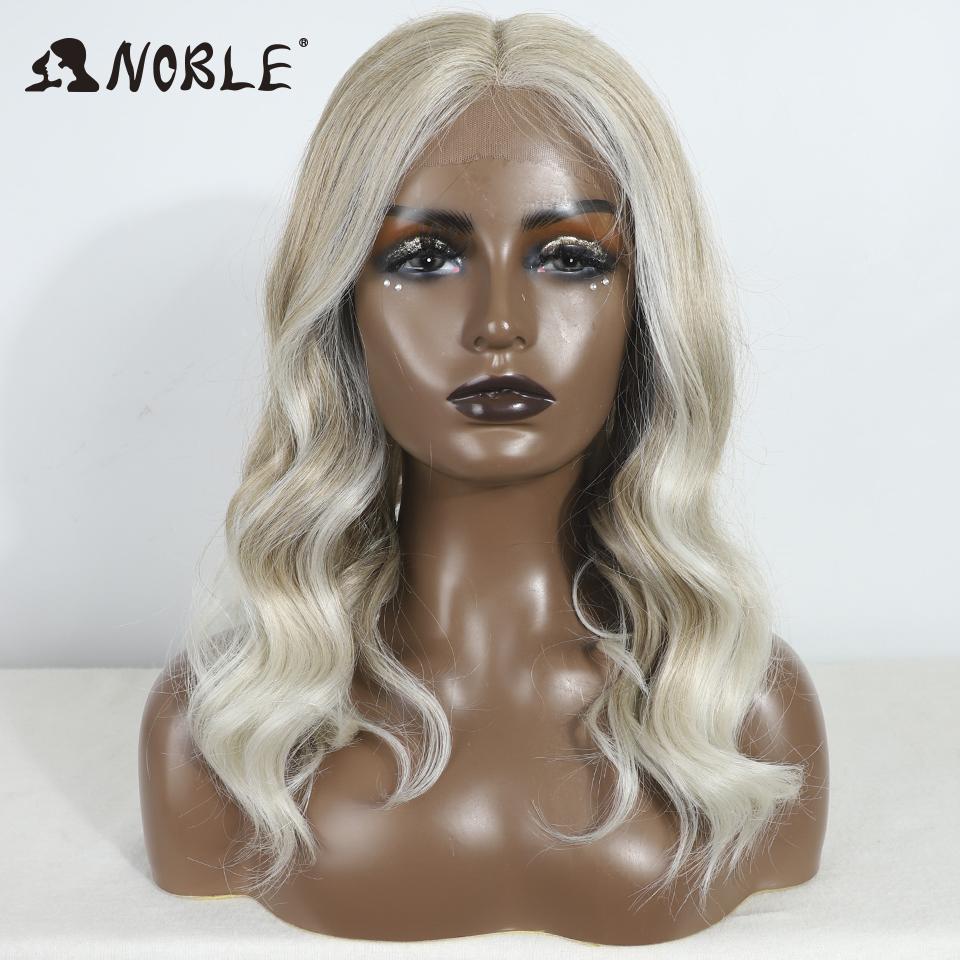 Noble Synthetic Lace Front Wigs 20 Inch Wavy Glueless Brown Wig Blonde Wig Cosplay Curly Wig Lace Front Wig For Women Lace Wig