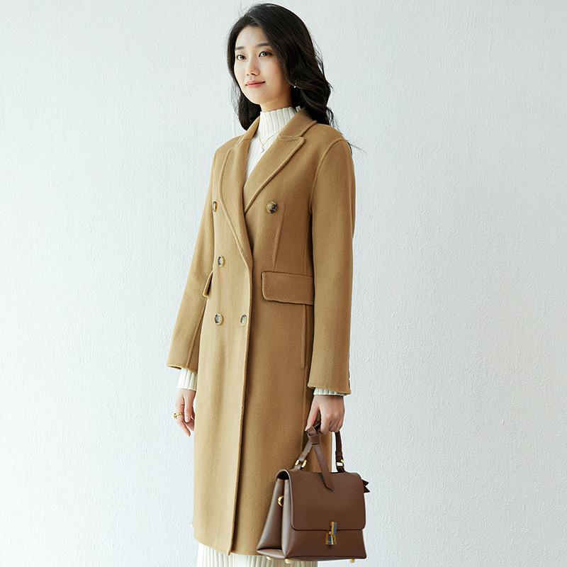 2024 Women's Mid-Length Double-Sided Wool Coat - Autumn/Winter Collection