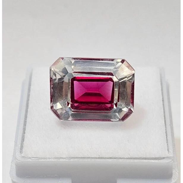 Emerald Cut Natural Pitambari Sapphire Bi-Color 16+ Ct Fabulous Gemstone