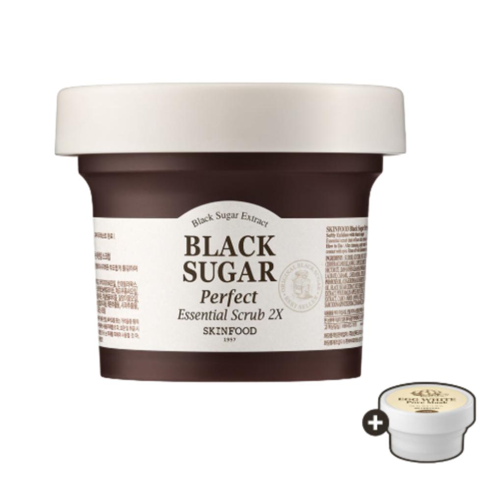 

Skinfood Black Sugar Perfect Essential Scrub 210g (Exfoliating Scrub)[Includes Egg Mask Wash-Off 20g]