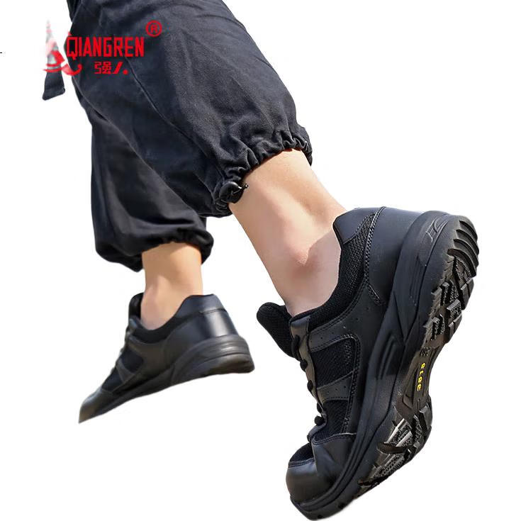 Qiangren Men's Sports Casual Shoes, Jihua 3515 Outdoor Running Shoes, Physical Training Shoes, Classic Training Shoes, Black, Size 44