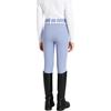 Pantaloni da equitazione antiscivolo a seduta intera per bambine e ragazze, con finiture a contrasto, leggings equestri con tasche e passante per cintura per allenamento e competizione