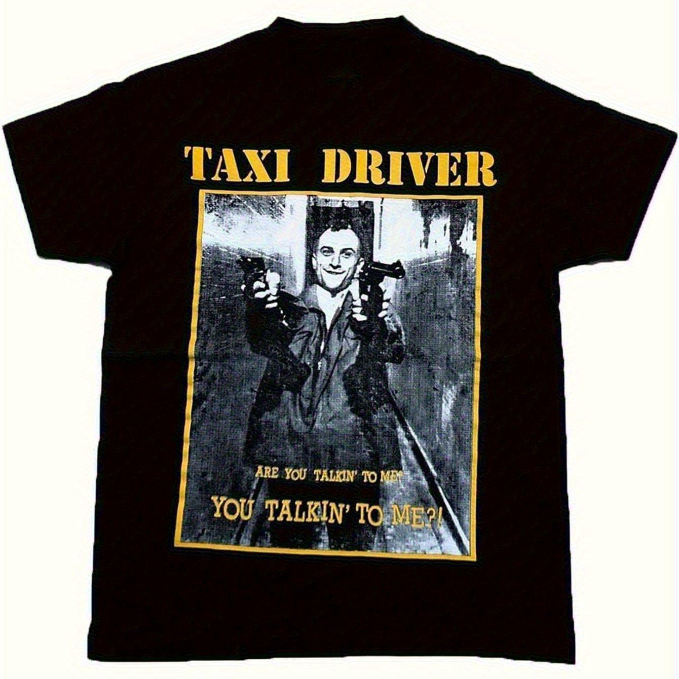 MenS Taxi Driver Movie Graphic TShirt Black Vintage Film Tee Are You Talking To Me Quote Gun Art Design Casual AllSeason S