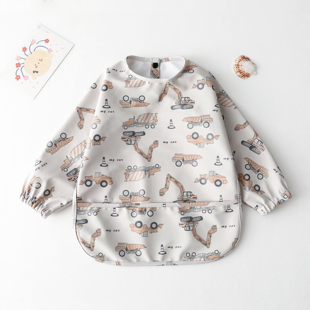 Cute Baby Bibs Toddler Waterproof Long Sleeve Apron Cartoon Animals Children Feeding Smock Bib Baby Stuff Newborn Accessories