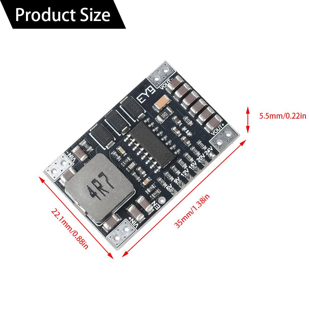 DC-DC 5-15V To 5V/9V/12V/24V Fixed Voltage Output Boost Power Module 5A High-Power Lithium Battery Protect Boost Module