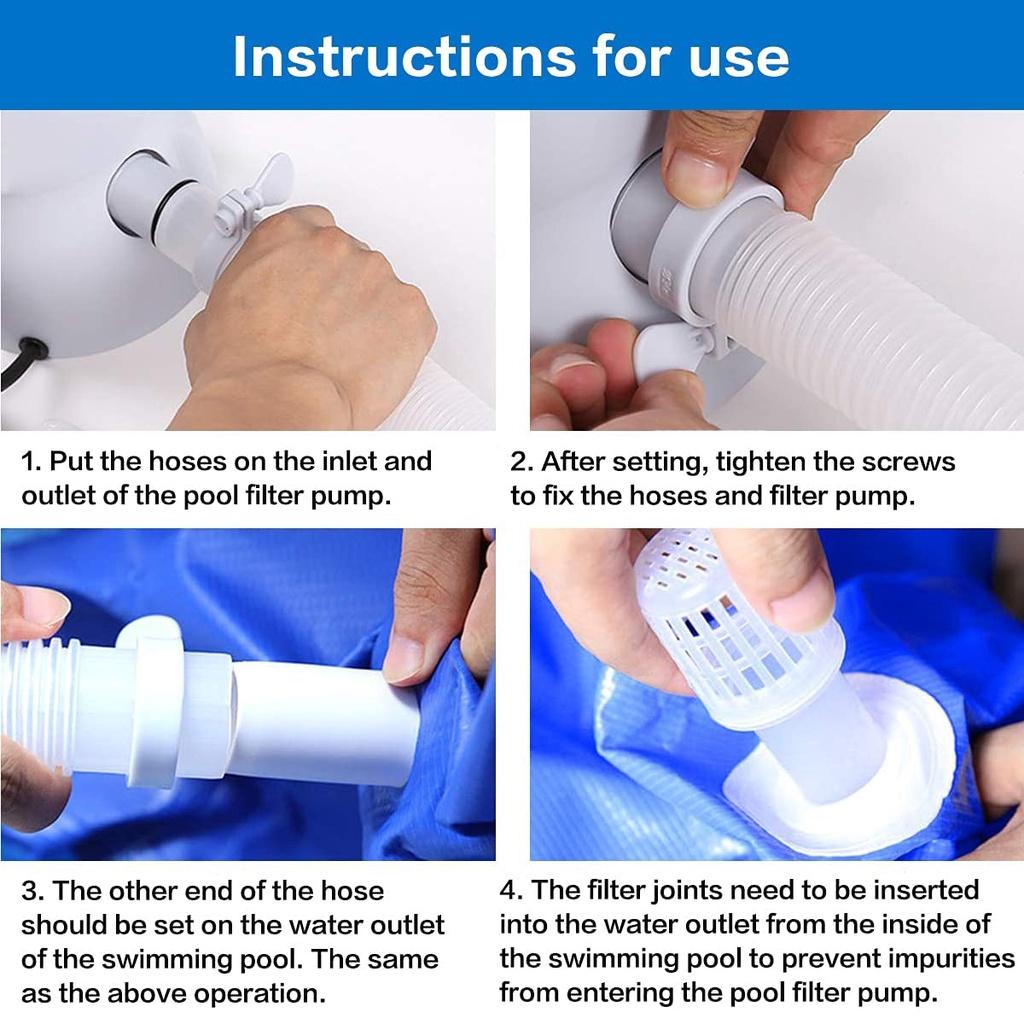 Large Pool 1000 GPH Swimming Pool Filter Household Pool Cleaner Removable Filter Core Circulation Pump Electric Filter Pump