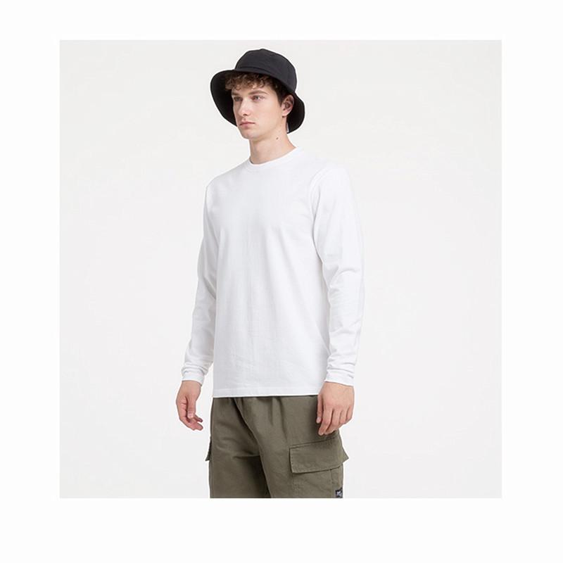 Long-sleeved Men's T Shirt Round-collar Solid-color Men T-shirt for Male Tshirt Man Tops Tees