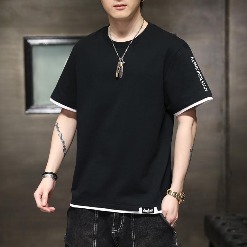 Bavlněné tričko s krátkým rukávem Pánské Letní Nadměrná velikost 8XL Volné Tenké Tričko s polovičním rukávem