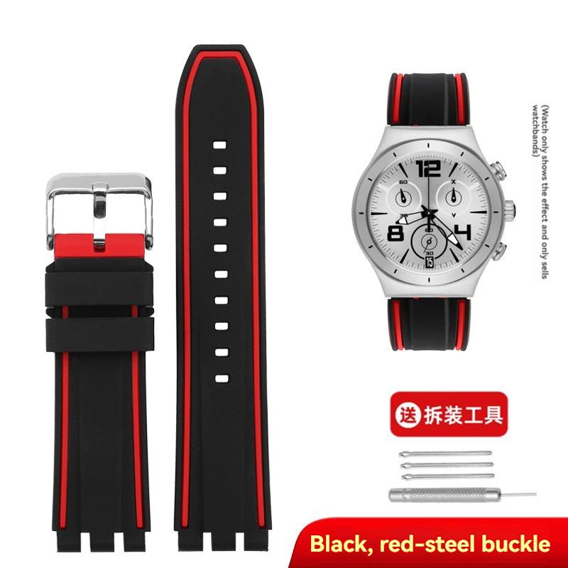 19mm 20mm 21mm Gumowy Pasek do Swatch Silikonowy Outdoorowy Pasek do Zegarka YVS400 YVS451 YVB404 Bransoletka Męska Damska Łańcuszek do Zegarka