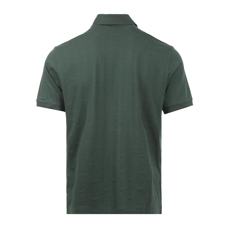 Emporio Armani Ss26 All-Over Eagle Pattern Business Casual Cotton Short Sleeve Polo Men Polo Dark-Green EM004912AF10762F7171