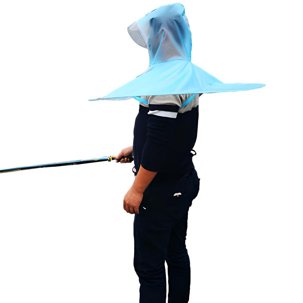 Lightweight fishing umbrella that you can wear over your Foldable transparent rain gear that allows you to use both For gardening AZ-FRONT head,
