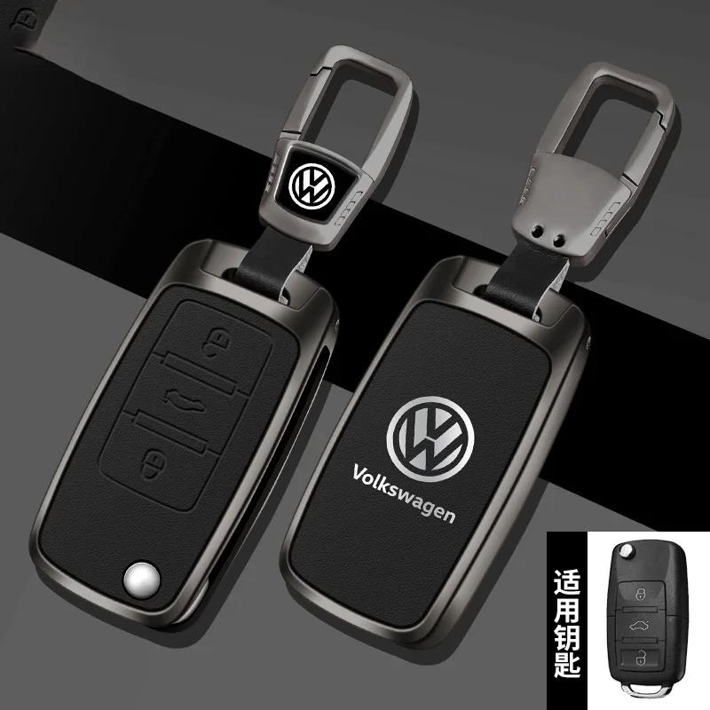 Pour étui de clé de voiture VW Coque pour VW Volkswagen Polo Tiguan Passat Golf Jetta Lavida Skoda Octavia Protection Porte-clés Accessoire