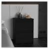 Black Bedside Cabinet 40Cm 2 Drawers Large High Bedside Table Nakastlik Loft