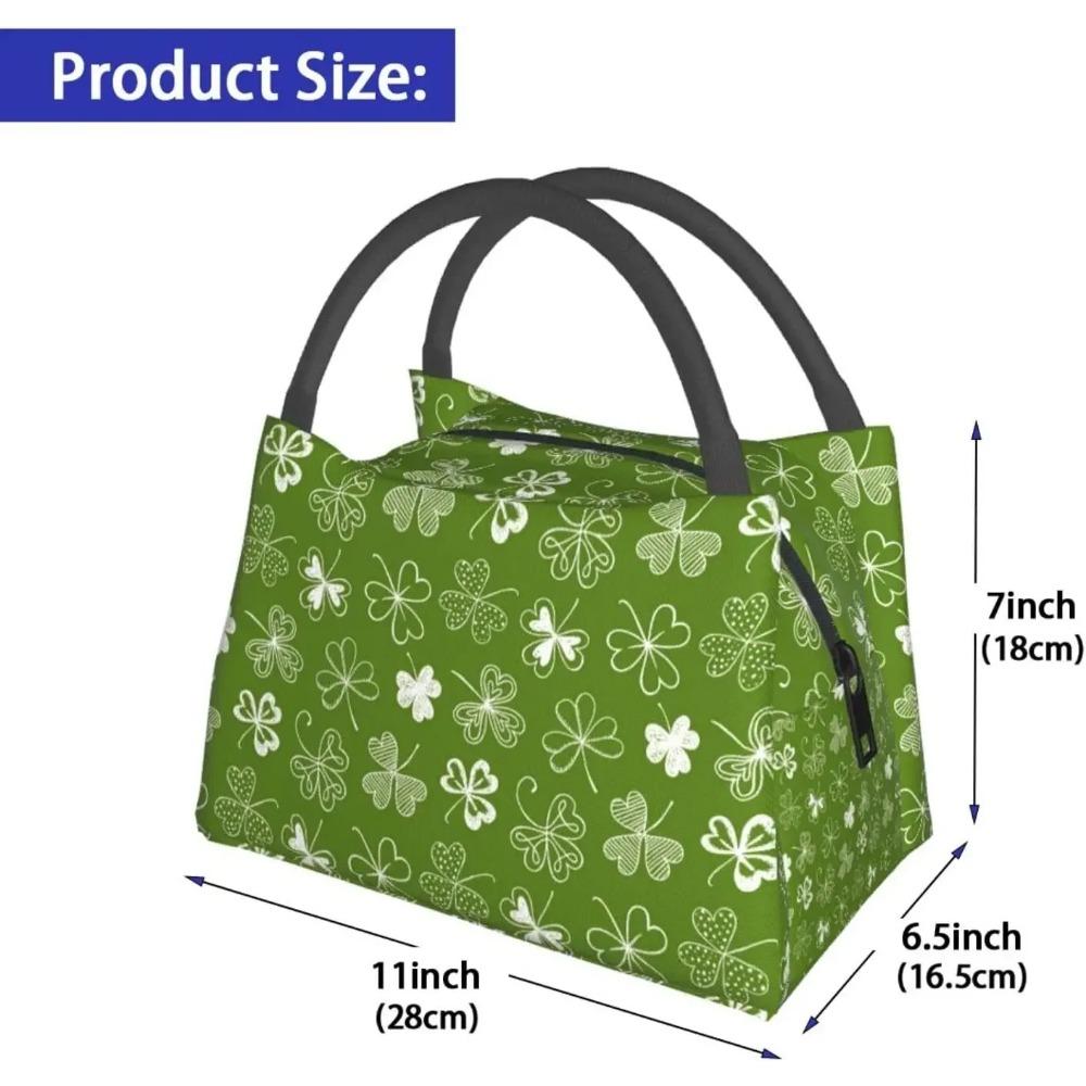 St. St. Patrick's Day Grünes Kleeblatt Klee Lunchtasche Tragbar Wiederverwendbar Isolierte Lunchbox für Frauen Männer Arbeit Schule Picknick Reise