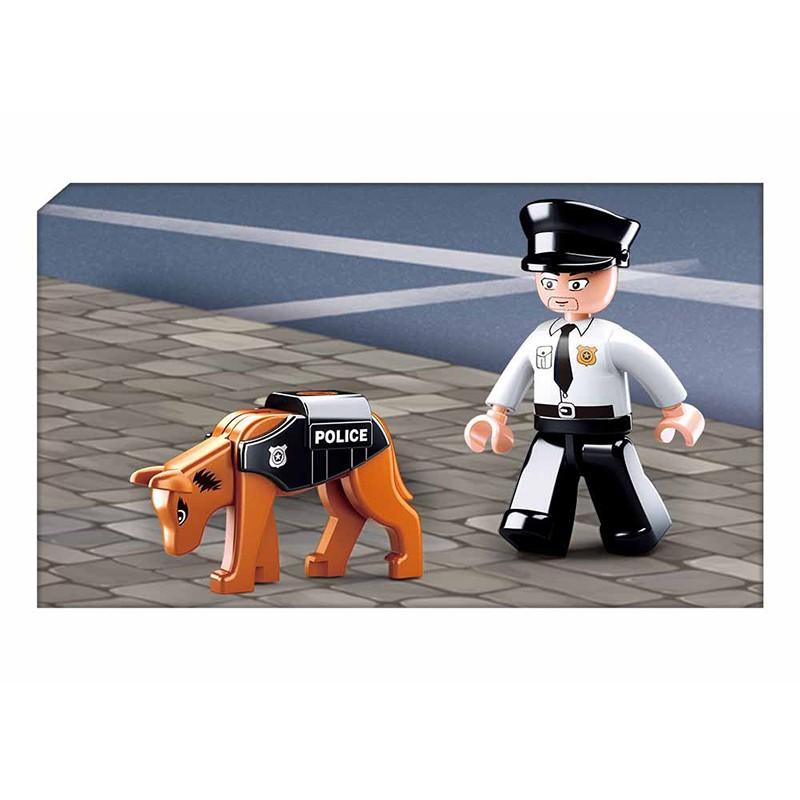 SLUBAN SWAT Children's Toys Car Boy Assembling Building Blocks criminal investigation Police Truck Dog