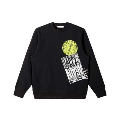 FW21 Pattern Printed Long Sleeve Crewneck Sweatshirt Men Sweatshirt Black HF7068